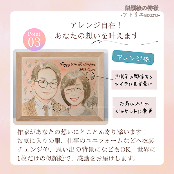 キャンバス水彩似顔絵 【 Mサイズ 】 | アトリエecoro